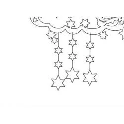Dibujo de Guirnalda de Navidad con estrellas colgantes para colorear