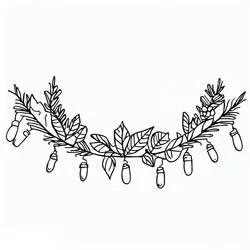 Dibujo de Guirnalda de Navidad con bombillas para colorear