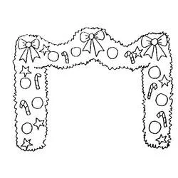 Dibujo de Guirnalda de Navidad formando un arco para colorear