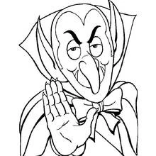 Dibujo de Vampiro con pajarita levantando la mano para colorear Dibujo de Vampiro con pajarita levantando la mano para colorear