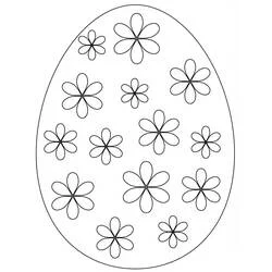 Dibujo de Huevo de Pascua cubierto de flores pequeñas para colorear Dibujo de Huevo de Pascua cubierto de flores pequeñas para colorear