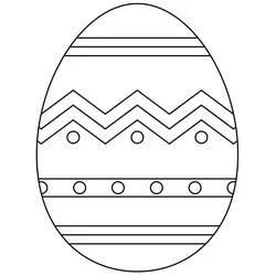 Dibujo de Huevo de Pascua con patrón de zigzag para colorear Dibujo de Huevo de Pascua con patrón de zigzag para colorear