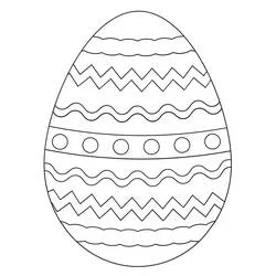 Dibujo de Huevo de Pascua en bandas onduladas y círculos para colorear Dibujo de Huevo de Pascua en bandas onduladas y círculos para colorear