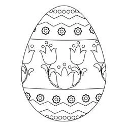 Dibujo de Huevo de Pascua con motivo de tulipanes para colorear Dibujo de Huevo de Pascua con motivo de tulipanes para colorear
