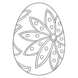 Dibujo de Huevo de Pascua con gran flor decorativa para colorear Dibujo de Huevo de Pascua con gran flor decorativa para colorear