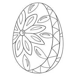 Dibujo de Huevo de Pascua decorado con una flor para colorear Dibujo de Huevo de Pascua decorado con una flor para colorear