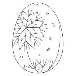Dibujo de Huevo de Pascua con copo de nieve para colorear Dibujo de Huevo de Pascua con copo de nieve para colorear
