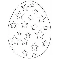 Dibujo de Huevo de Pascua cubierto de estrellas para colorear Dibujo de Huevo de Pascua cubierto de estrellas para colorear