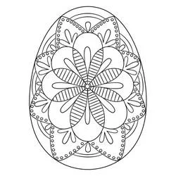 Dibujo de Huevo de Pascua con patrón floral de mandala para colorear Dibujo de Huevo de Pascua con patrón floral de mandala para colorear