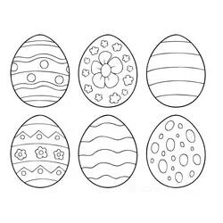 Dibujo de Huevo de Pascua colección de seis diseños diferentes para colorear Dibujo de Huevo de Pascua colección de seis diseños diferentes para colorear