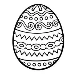 Dibujo de Huevo de Pascua con patrones a rayas para colorear Dibujo de Huevo de Pascua con patrones a rayas para colorear