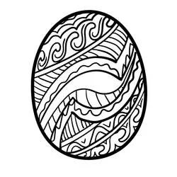 Dibujo de Huevo de Pascua con patrones de espirales para colorear Dibujo de Huevo de Pascua con patrones de espirales para colorear