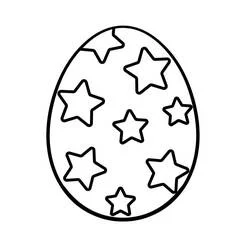 Dibujo de Huevo de Pascua con estrellas para colorear Dibujo de Huevo de Pascua con estrellas para colorear