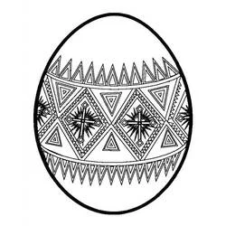 Dibujo de Huevo de Pascua con motivos geométricos estrellados para colorear Dibujo de Huevo de Pascua con motivos geométricos estrellados para colorear