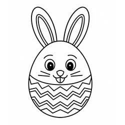 Dibujo de Huevo de Pascua con forma de conejo para colorear Dibujo de Huevo de Pascua con forma de conejo para colorear