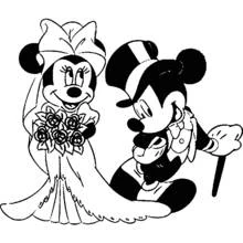 Dibujo de Mickey y Minnie se casan para colorear