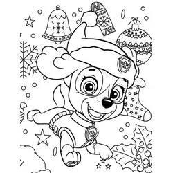 Navidad de Paw Patrol - Dibujos para colorear gratis