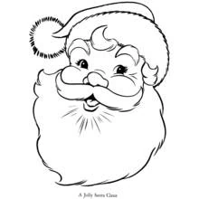 Dibujo de Papá Noel rostro alegre para colorear