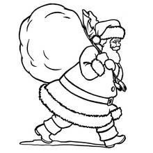 Dibujo de Papá Noel de perfil con saco redondo para colorear