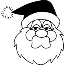 Dibujo de Papá Noel cara con gorro puntiagudo para colorear
