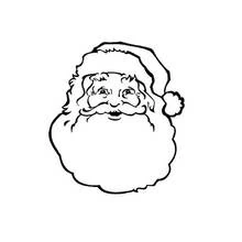 Dibujo de Papá Noel rostro sonriente para colorear