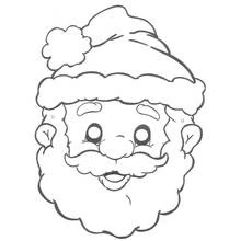 Dibujo de Papá Noel con cara sonriente para colorear