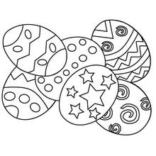 Dibujo de Pascua huevos decorados con motivos variados para colorear