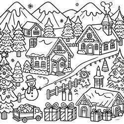 Dibujo de Muñeco de nieve con sombrero junto a cerca para colorear