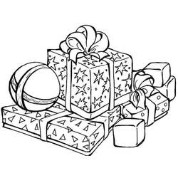 Dibujo de Pila de regalos envueltos para colorear