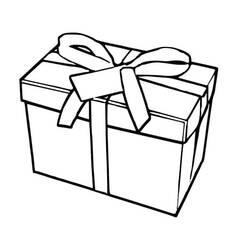 Dibujo de Caja rectangular cerrada con lazo de bucles para colorear