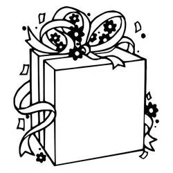 Dibujo de Regalo con un gran lazo decorado para colorear