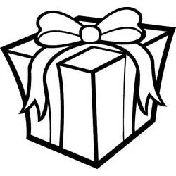 Dibujo de Caja de regalo con lazo para colorear