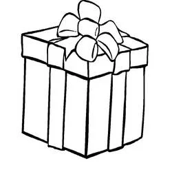 Dibujo de Regalo con un gran lazo para colorear