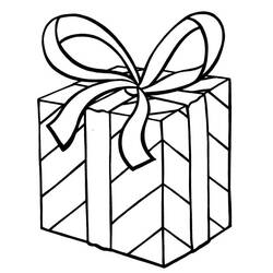 Dibujo de Regalo con un gran lazo de cinta para colorear