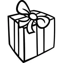 Dibujo de Caja cuadrada con cintas caídas en la parte delantera para colorear