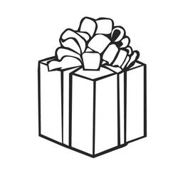 Dibujo de Regalo con moño decorativo para colorear