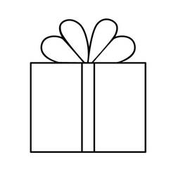 Dibujo de Regalo simple con un lazo para colorear