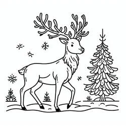 Reno de Navidad - Dibujos para colorear gratis