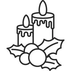 Vela de Navidad - Dibujos para colorear gratis