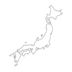 Dibujo de Mapa de Japón y sus islas para colorear Dibujo de Mapa de Japón y sus islas para colorear