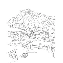 Dibujo de Valle alpino suizo para colorear Dibujo de Valle alpino suizo para colorear
