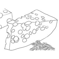 Dibujo de Trozo de queso suizo con agujeros para colorear Dibujo de Trozo de queso suizo con agujeros para colorear