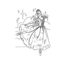 Dibujo de Barbie bailando como bailarina para colorear