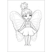 Dibujo de Barbie Mariposa con alas de mariposa para colorear