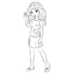 Dibujo de Olivia saludando con una sonrisa para colorear