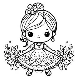 Muñeca - Dibujos para colorear gratis