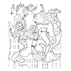 Muñeca Barbie Sirena - Dibujos para colorear gratis