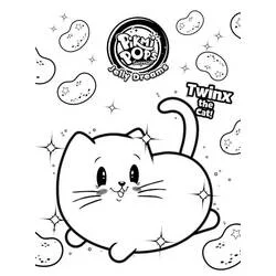 Dibujo de Pikmi Pops Twinx el gato para colorear