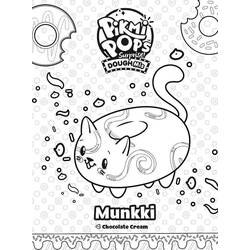 Dibujo de Pikmi Pops Munkki el gato donut para colorear