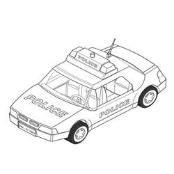 Dibujo de Playmobil coche de policía para colorear